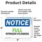 Signmission Full Nitrogen Cylinders OSHA Notice Sign, Vinyl Decal, 5in W x 3.5in L, 2PK OS-2PACK-NS-D-35-L-15738 - alternate 3